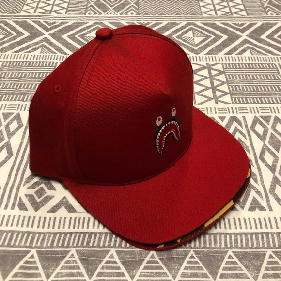 A Bathing Ape Bape Double Brim Shark Snapback Hat Size Free - Picture 1 of 12